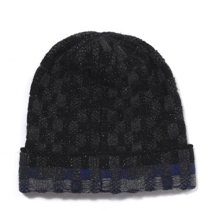 Chanel Cashmere Blend CC Beanie Hat Black Dark Blue 2 of 3