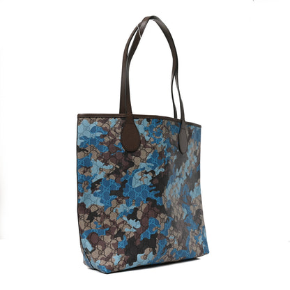 Gucci Supreme Monogram Camouflage Print Medium Tote  Beige Ebony New Acero Blue 3 of 10