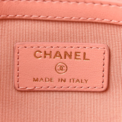 Chanel Caviar Quilted Ombre Medium Cosmetic Case Coral 6 of 12