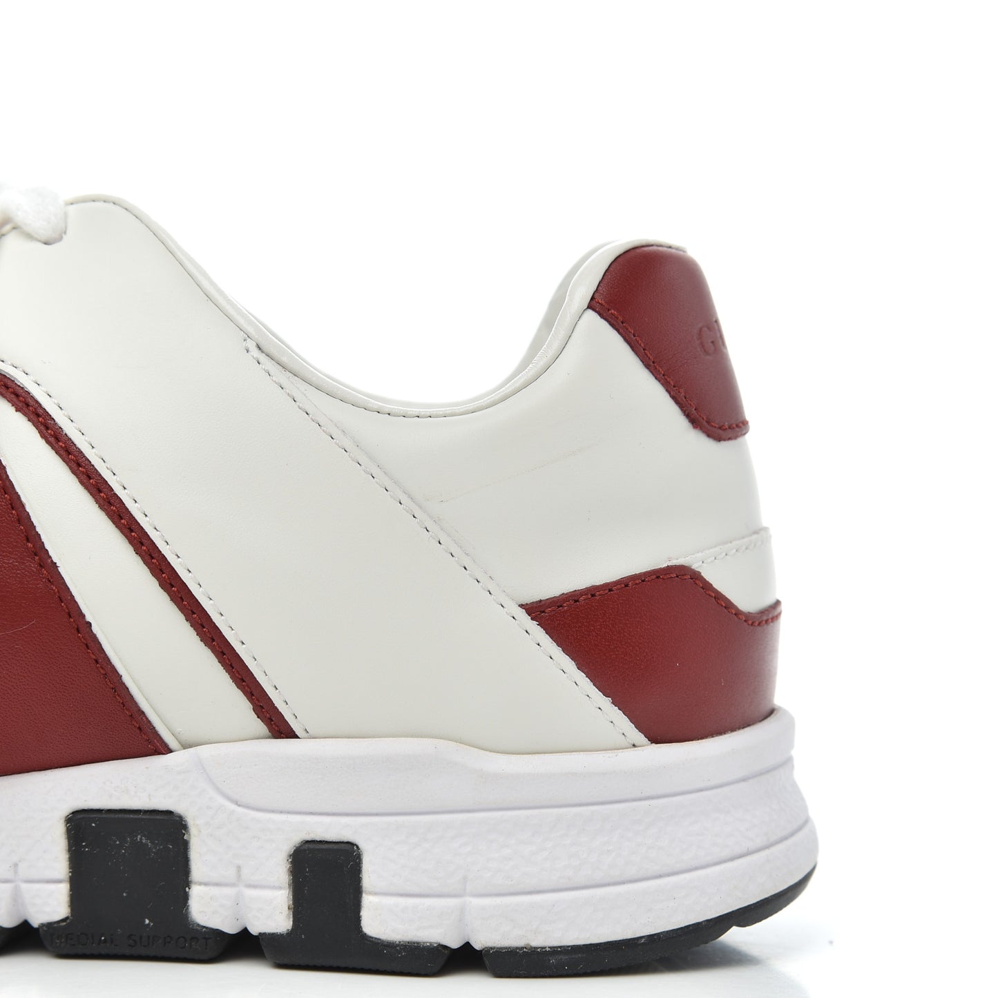 Calfskin Womens Interlocking G Sneakers 37 White Rosso