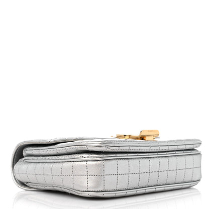 Celine Laminated Calfskin Quilted Medium C Bag Silver 4 of 10