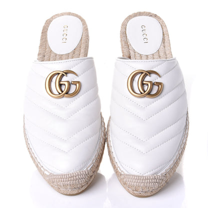 Gucci Nappa Matelasse GG Marmont Espadrille Slippers 38.5 Great White 5 of 12