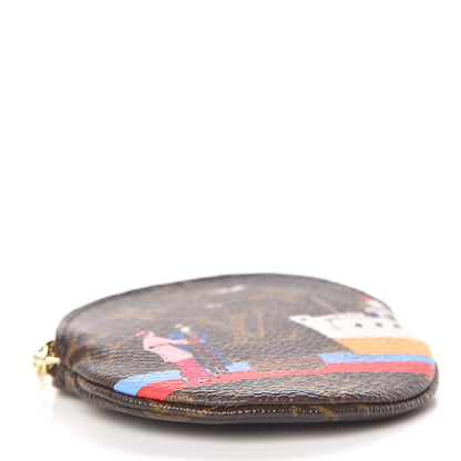 Louis Vuitton Monogram 2016 Christmas Animation Round Coin Purse Rouge 4 of 8