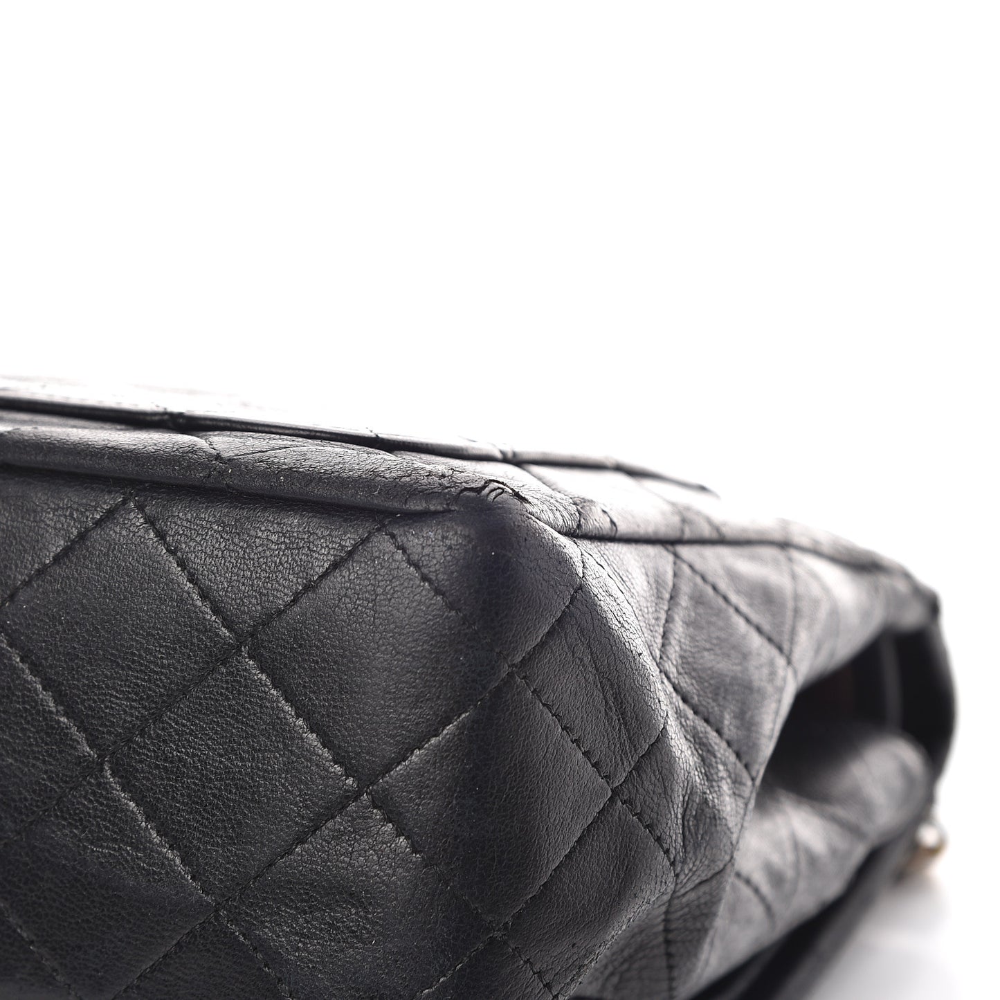 Lambskin Quilted Medium Double Flap Black