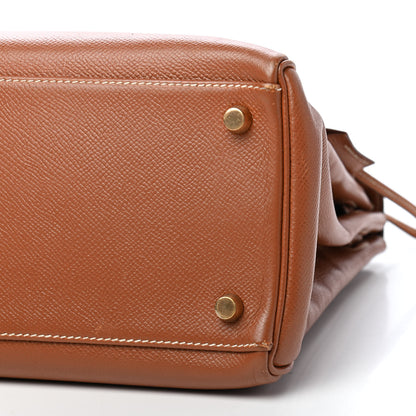 Hermes Courchevel Kelly Retourne 32 Gold 6 of 19