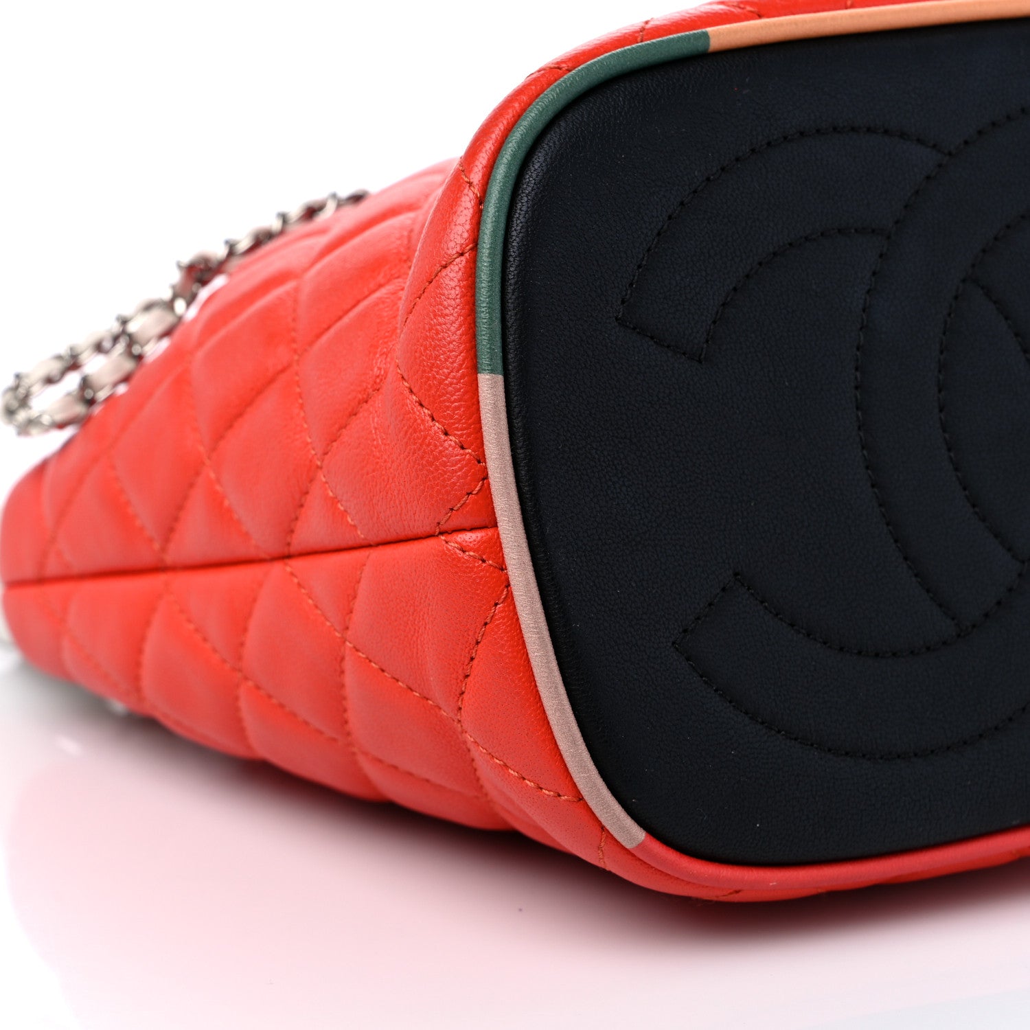 Chanel Lambskin Quilted Cuba Drawstring Tote Red White Blue 8 of 11