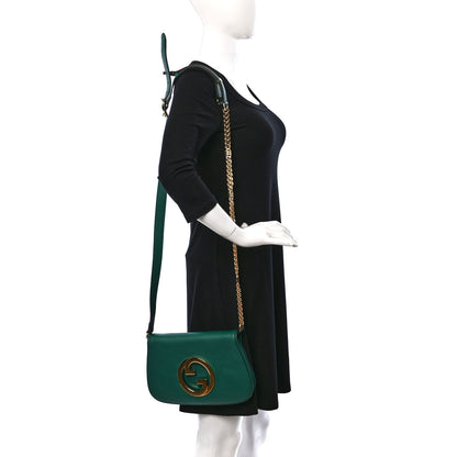 Gucci Roxy Calfskin Blondie Chain Shoulder Flap Bag Emerald 3 of 8
