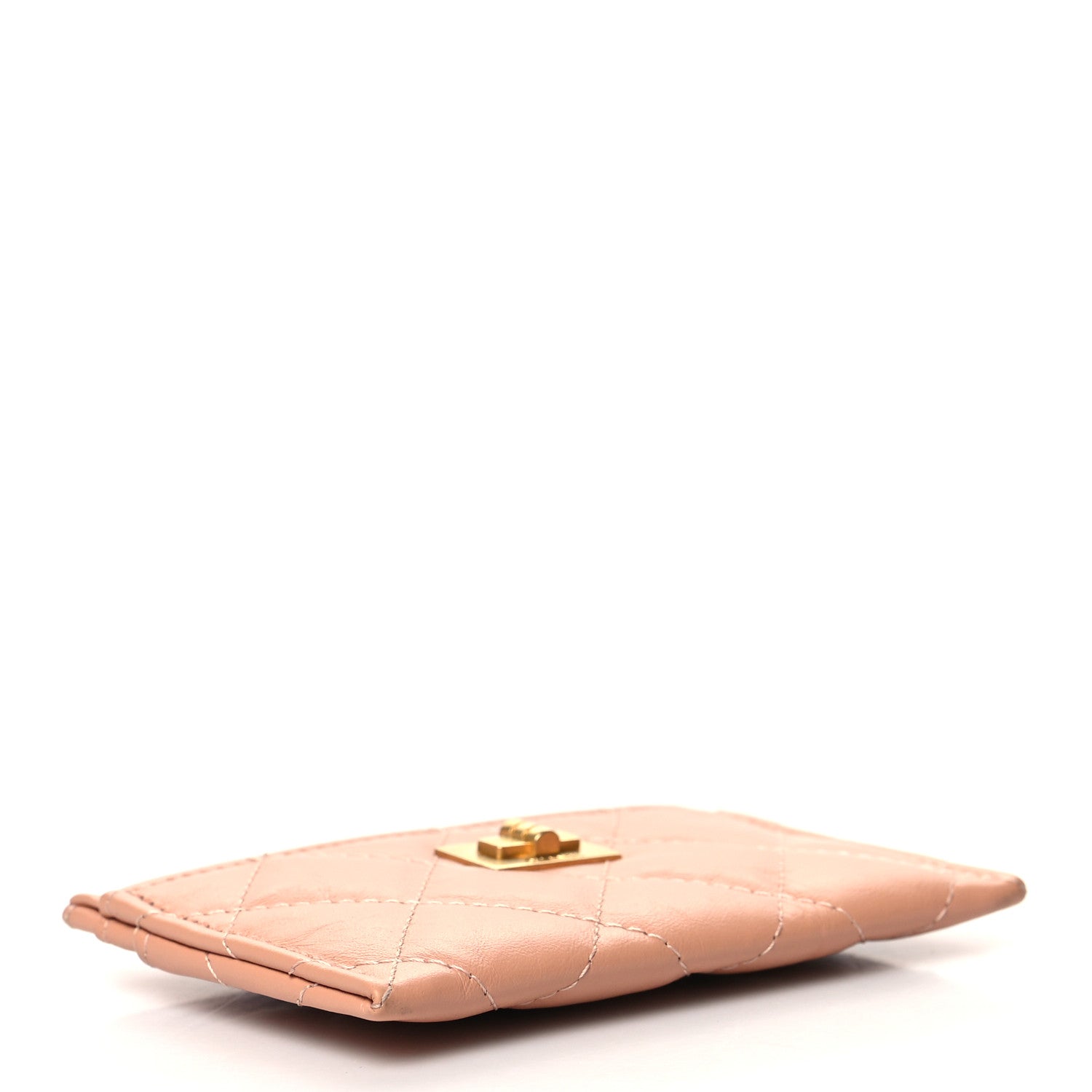 Chanel Aged Calfskin Quilted Reissue Card Holder Beige 4 of 13