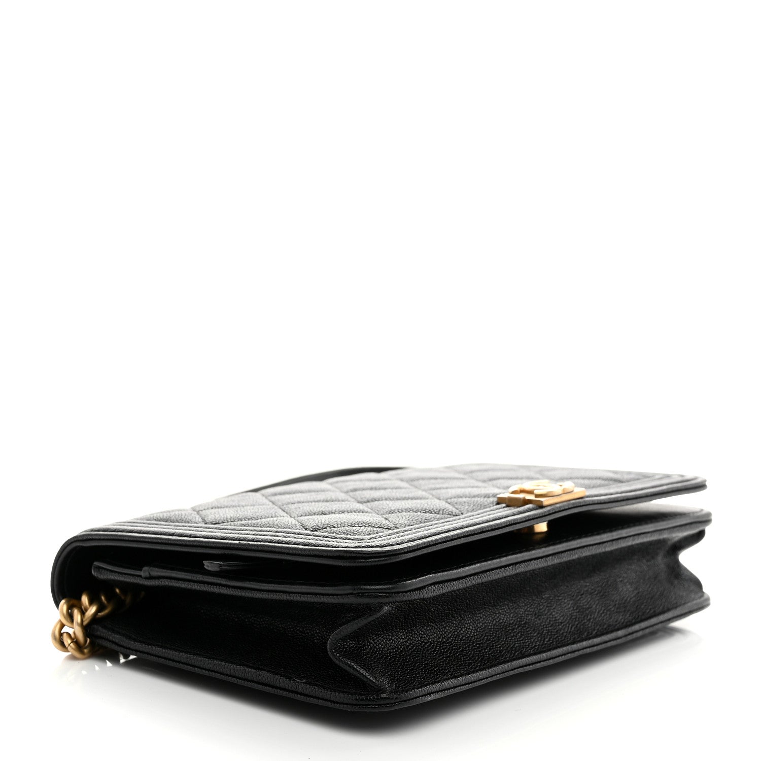 Chanel Caviar Quilted Boy Wallet On Chain WOC Black 4 of 11