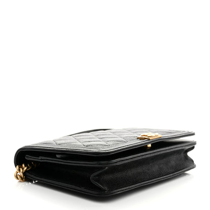 Chanel Caviar Quilted Boy Wallet On Chain WOC Black 4 of 11