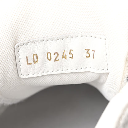 Louis Vuitton Calfskin Embossed Monogram Denim Womens LV Trainer Sneakers 37 Black 9 of 9