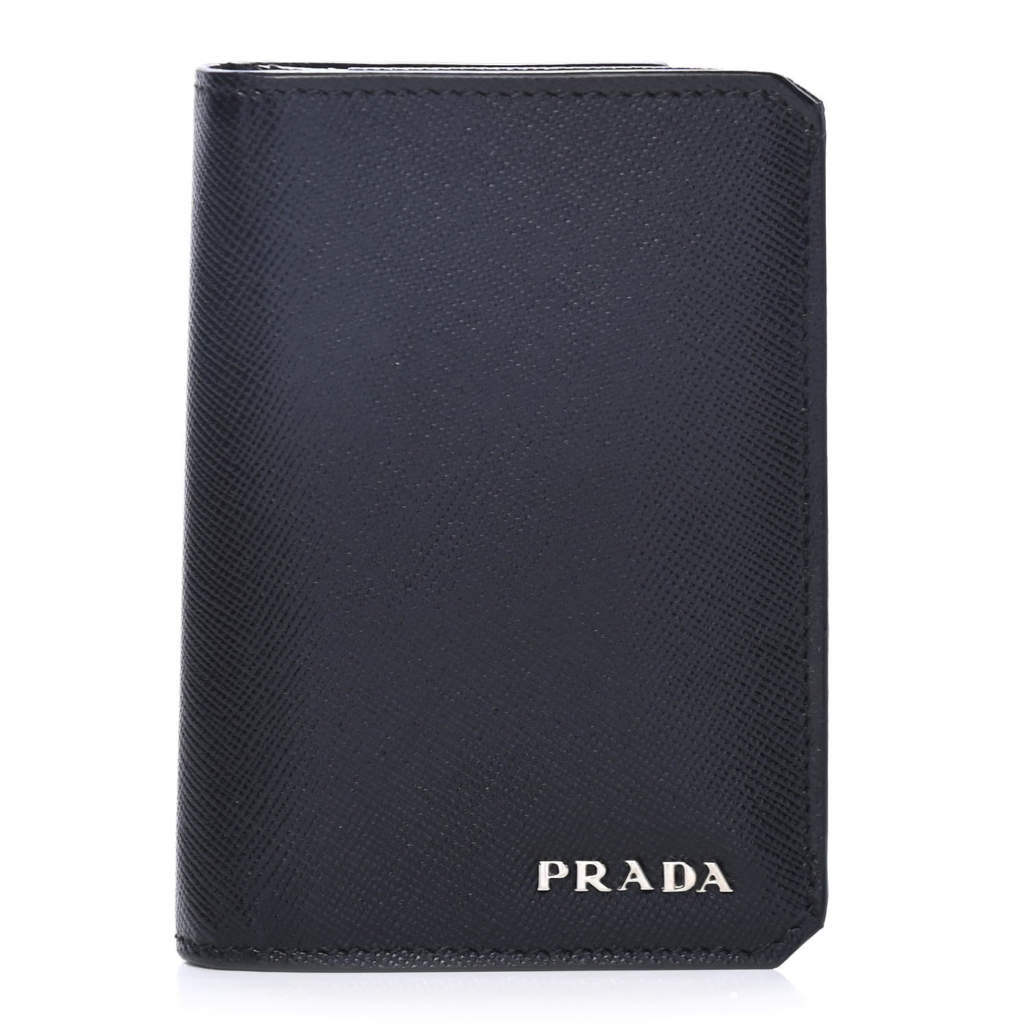 Prada Saffiano Corner Card Holder Black 1 of 4