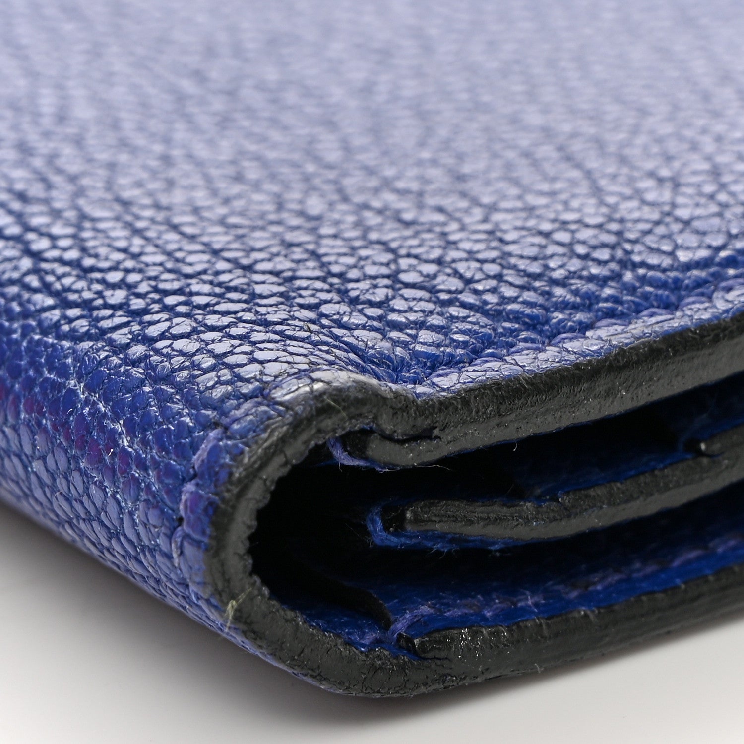 Hermes Chevre Mysore Bearn Gusset Wallet Bleu Electrique 10 of 13