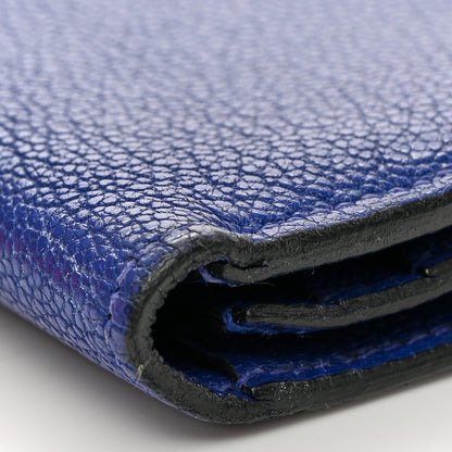 Hermes Chevre Mysore Bearn Gusset Wallet Bleu Electrique 10 of 13