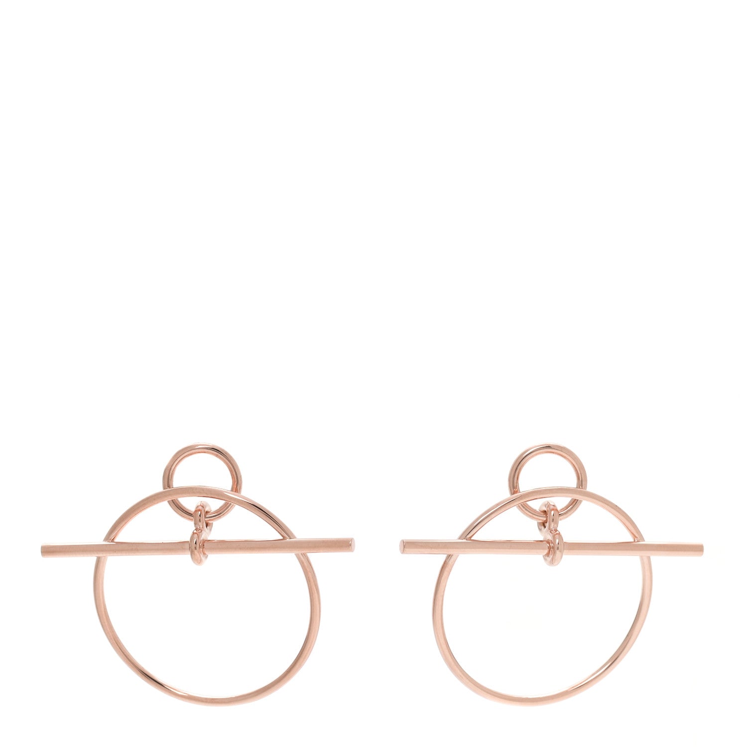 Hermes 18K Rose Gold PM Loop Earrings 1 of 5