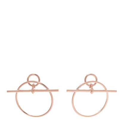 Hermes 18K Rose Gold PM Loop Earrings 1 of 5