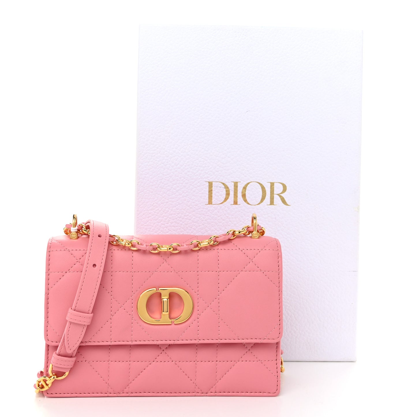 Lambskin Macrocannage Mini Miss Caro Bag Pink