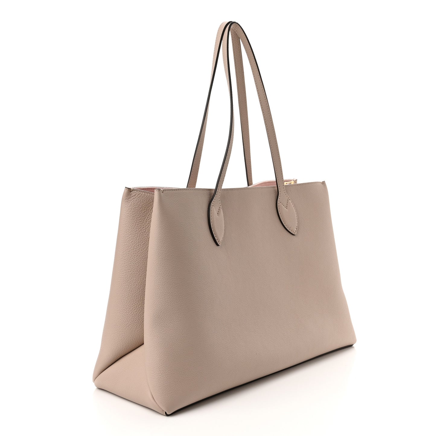 Grained Calfskin Lockme Shopper Greige