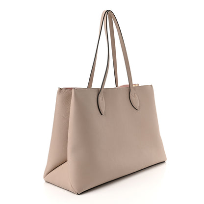 Louis Vuitton Grained Calfskin Lockme Shopper Greige 3 of 10