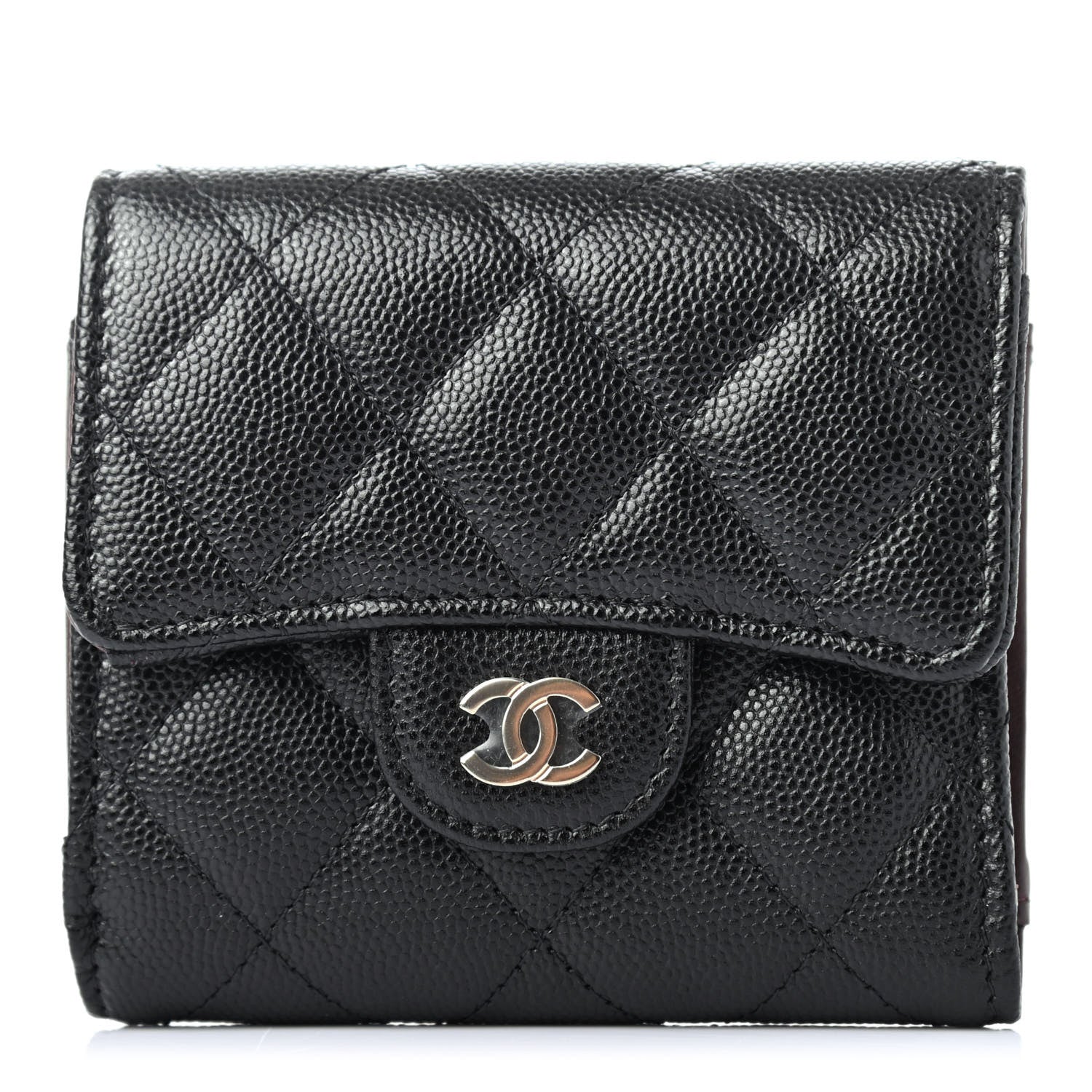 Chanel Caviar Quilted Compact Flap Wallet Black 1 of 4