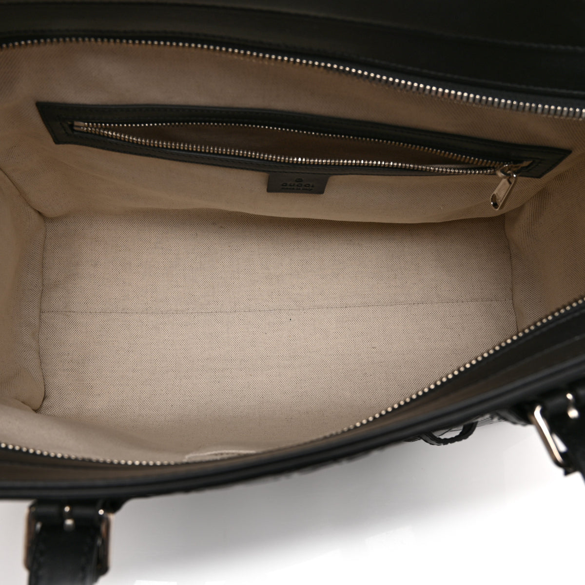 Gucci Calfskin GG Tennis Embossed Tote Bag Black 5 of 11