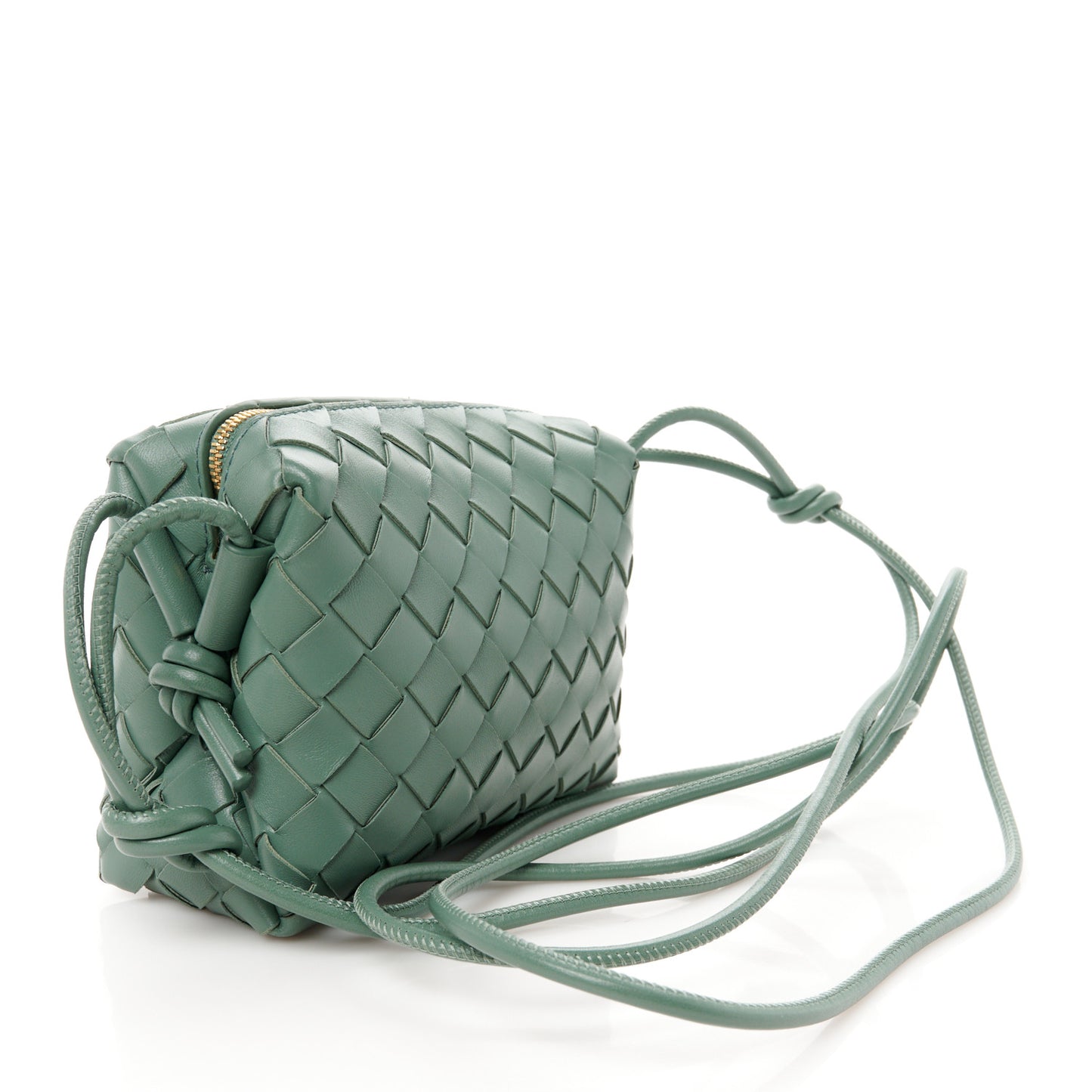 Nappa Intrecciato Mini Loop Camera Bag Aloe