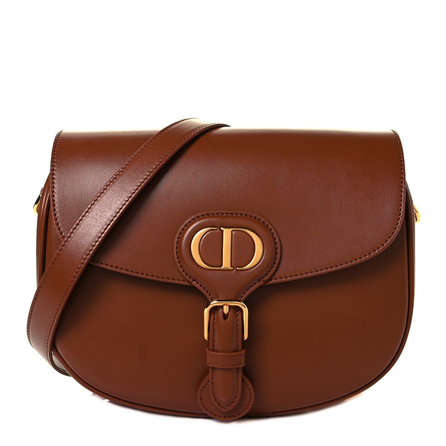 Christian Dior Box Calfskin Medium Bobby Flap Dark Tan 1 of 9
