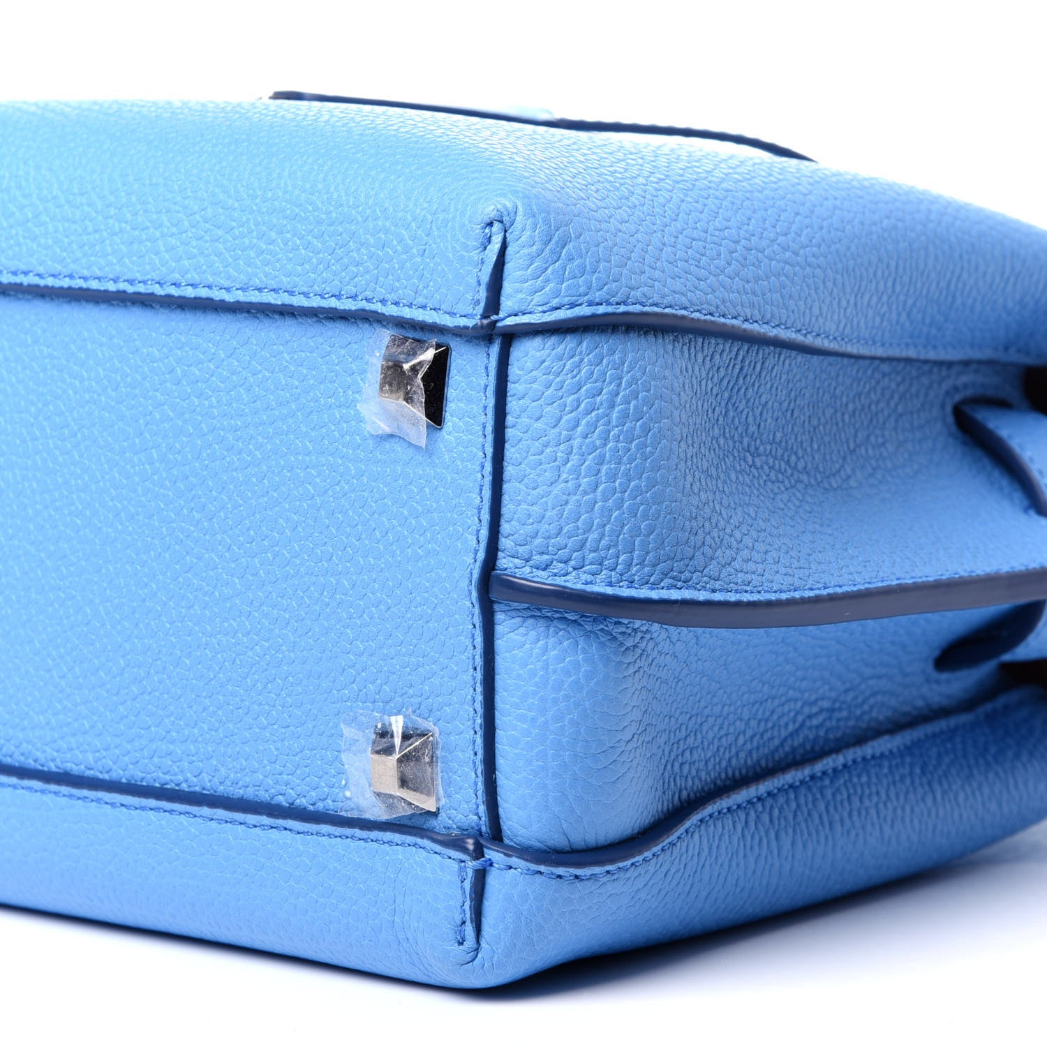 MCM Grained Calfskin Mini Milla Tote Mediterranean Blue 9 of 13