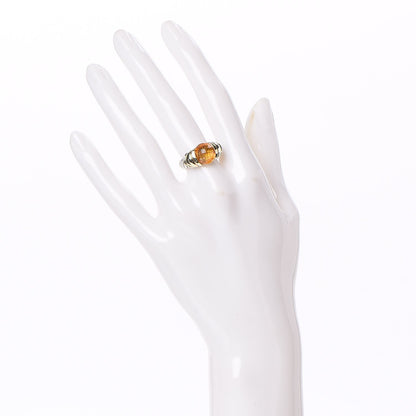 David Yurman Sterling Silver 14K Yellow Gold Citrine 10mm Cable Capri Ring 52 6 2 of 6
