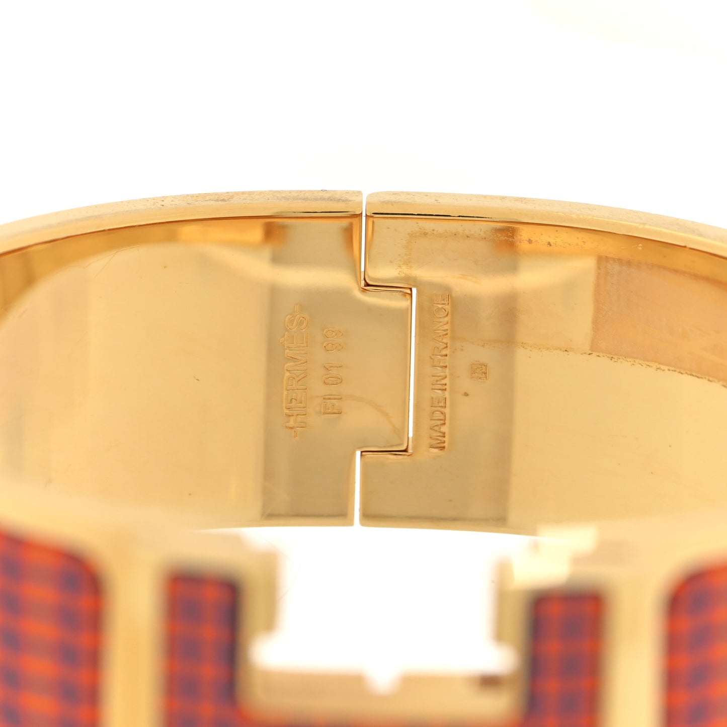 Enamel Printed Wide Clic Clac H Tartan Bracelet PM Tropique