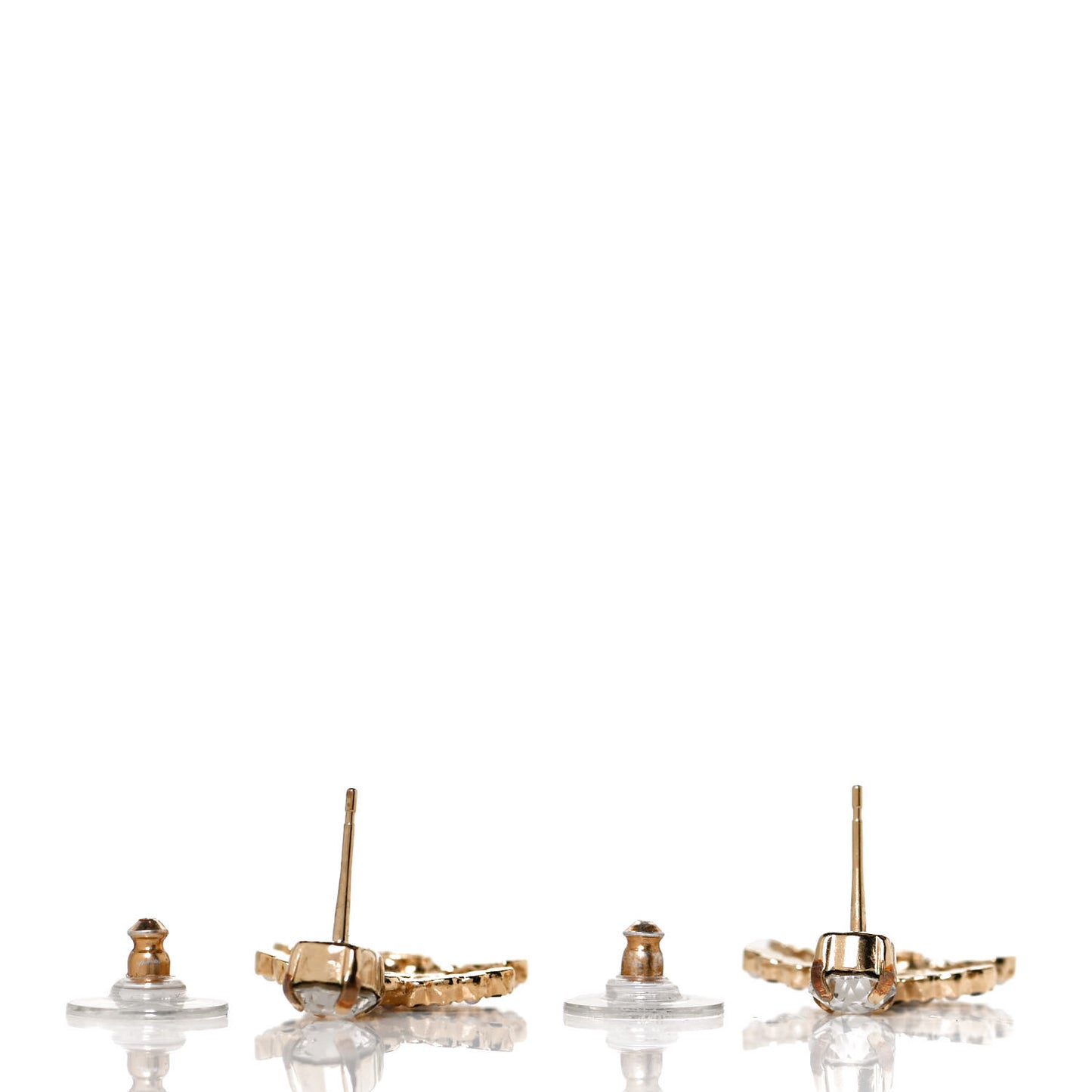Resin Crystal Pearl CC Drop Earrings Gold Black