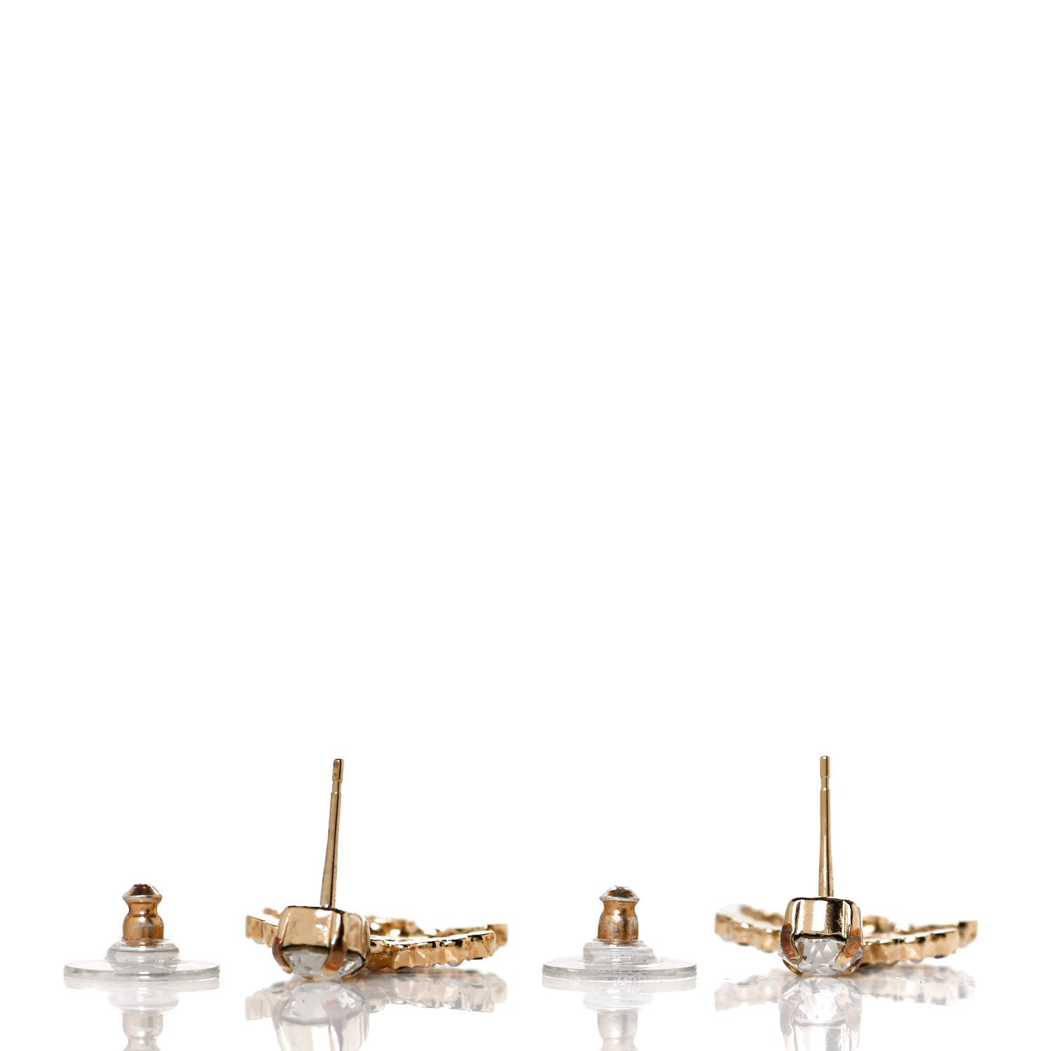 Chanel Resin Crystal Pearl CC Drop Earrings Gold Black 3 of 5