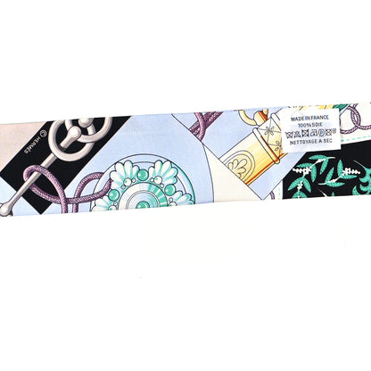 Hermes Silk Cliquetis Twilly Black Rose Menthol 3 of 3