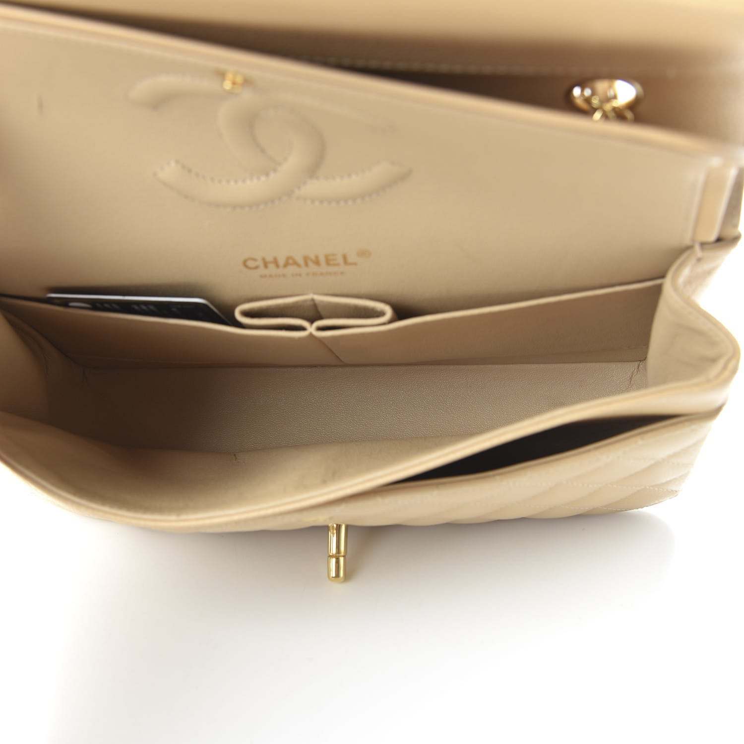 Chanel Caviar Quilted Medium Double Flap Beige Clair 5 of 11