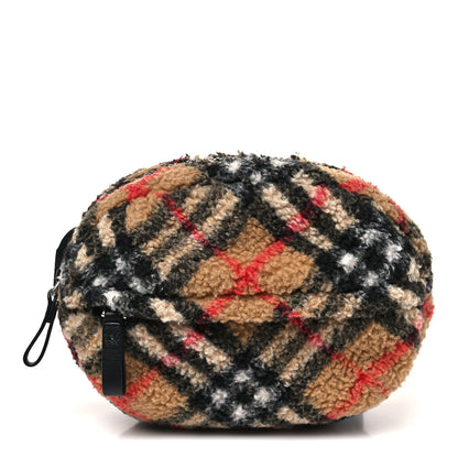 Burberry IP Check Fleece Kids Bum Bag Archive Beige Black 1 of 9