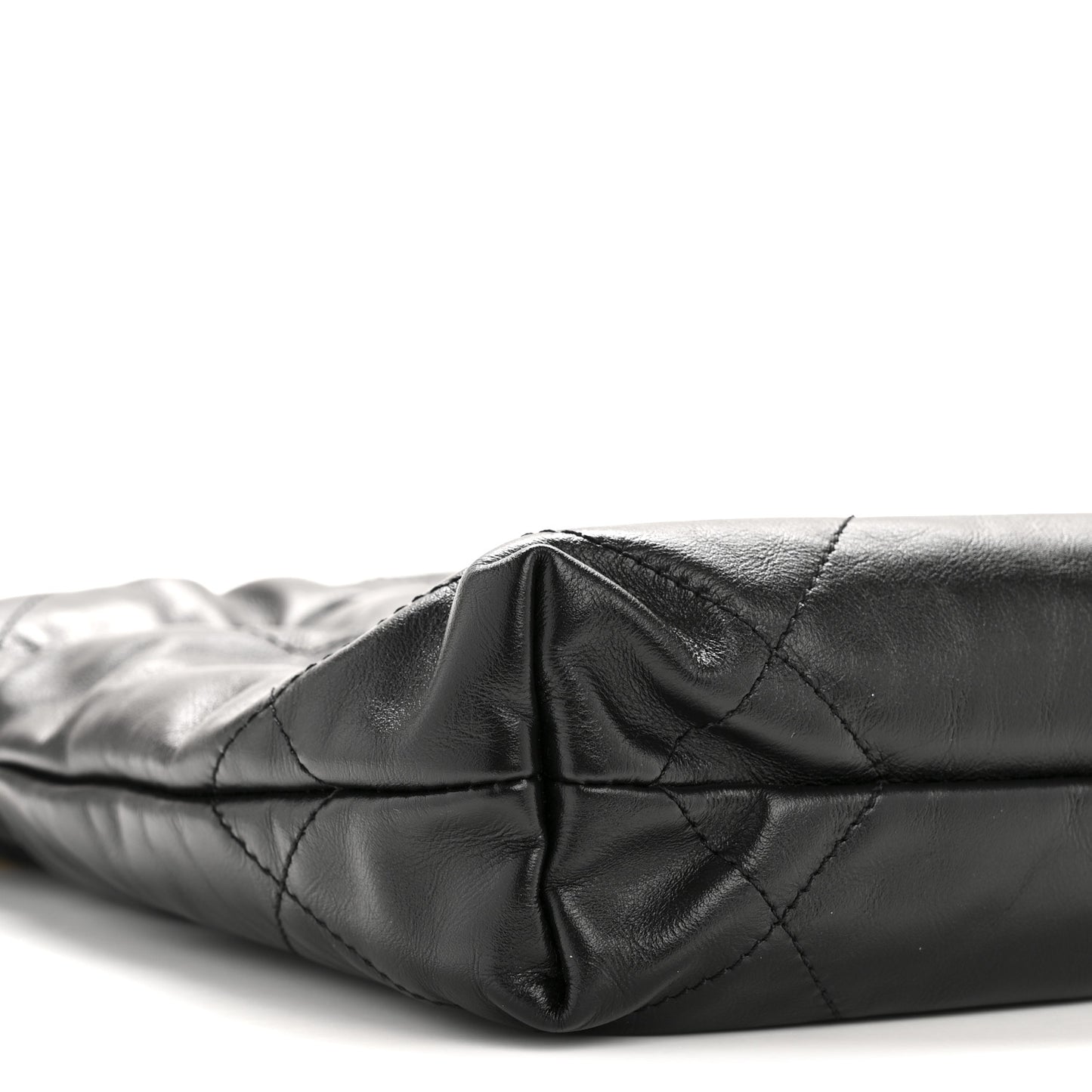 Shiny Calfskin Quilted Mini Chanel 22 Black