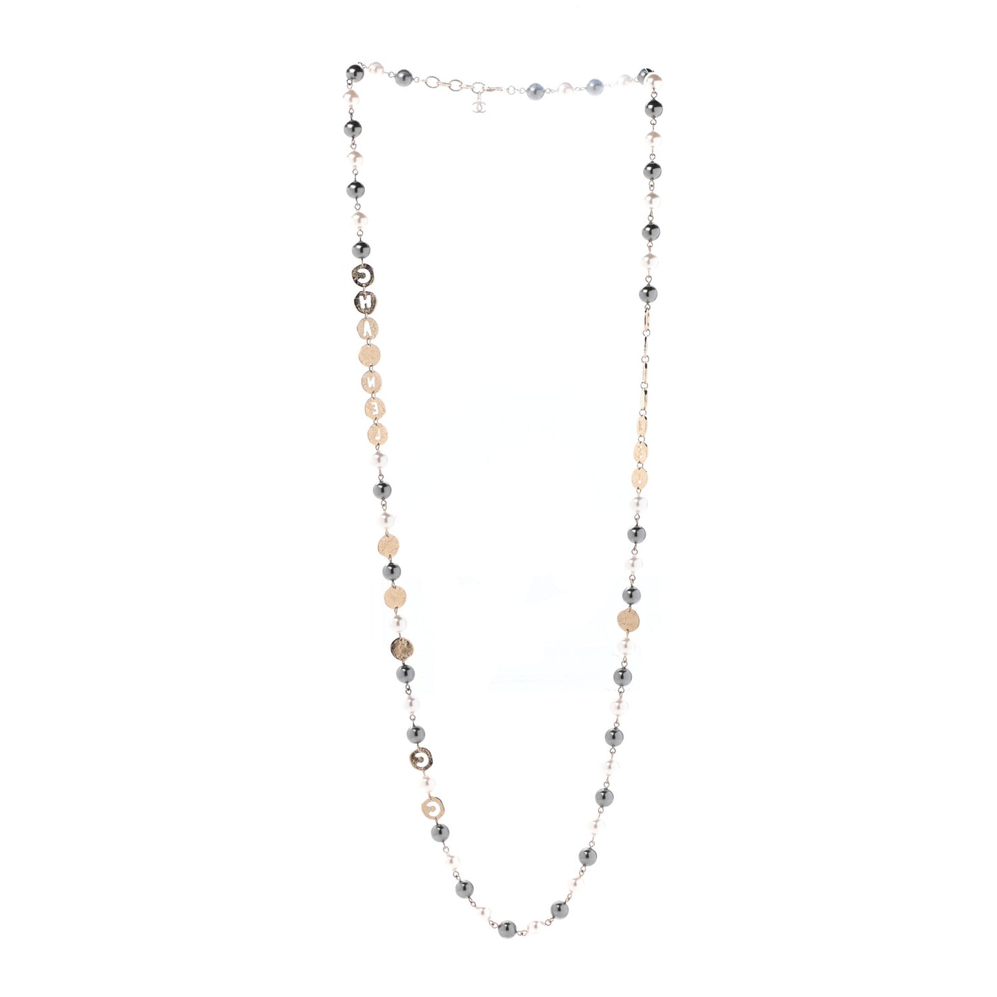 Pearl Papyrus Long Necklace Gold Pearly White Gold