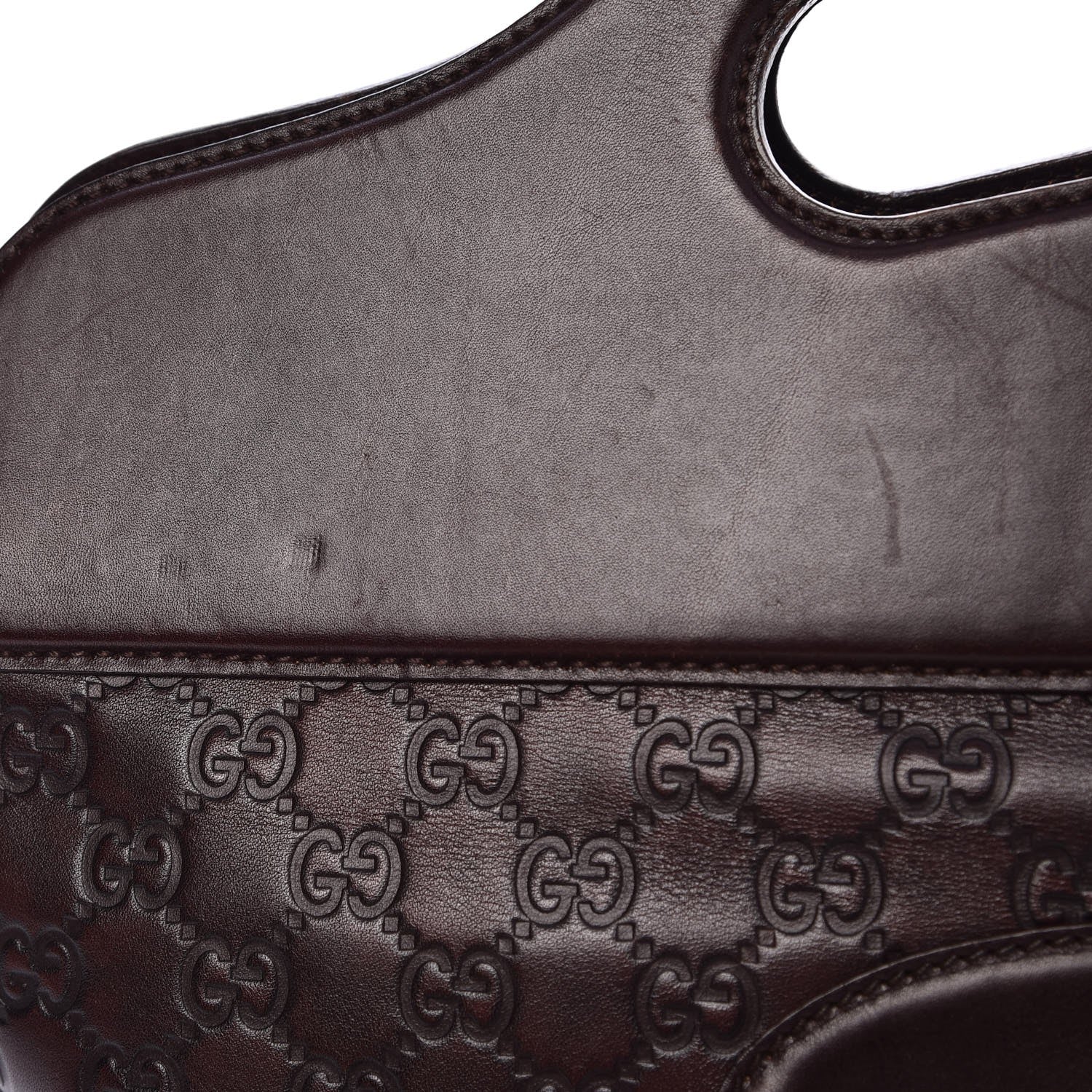 Gucci Guccissima Medium Punch Top Handle Tote Brown 10 of 12