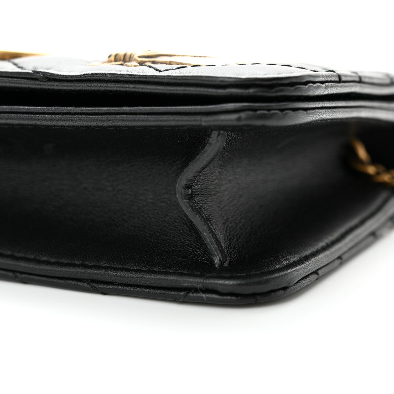 Gucci Calfskin Matelasse Mini Animal Studs GG Marmont Bag Black 9 of 9