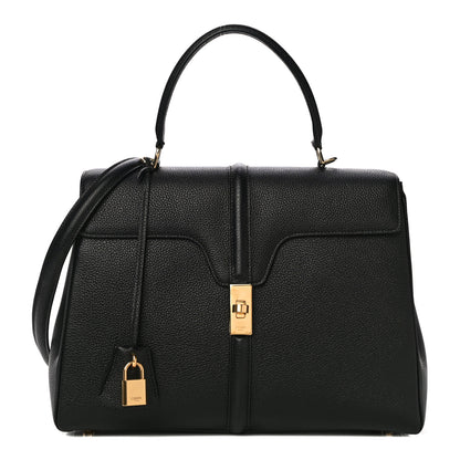 Celine Grained Calfskin Classique 16 Top Handle Bag Black 1 of 15