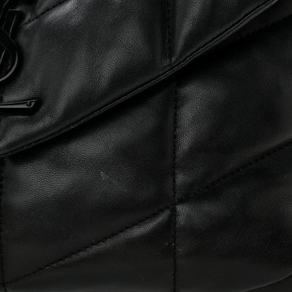 Saint Laurent Lambskin Quilted Monogram Monochrome Medium Loulou Puffer Chain Satchel Black 13 of 17