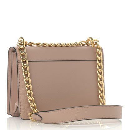 Prada Saffiano Soft Calfskin Chain Crossbody Bag Cipria 3 of 10