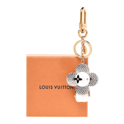 Louis Vuitton Giant Monogram Vivienne Bag Charm Key Holder Silver White Gold 5 of 5