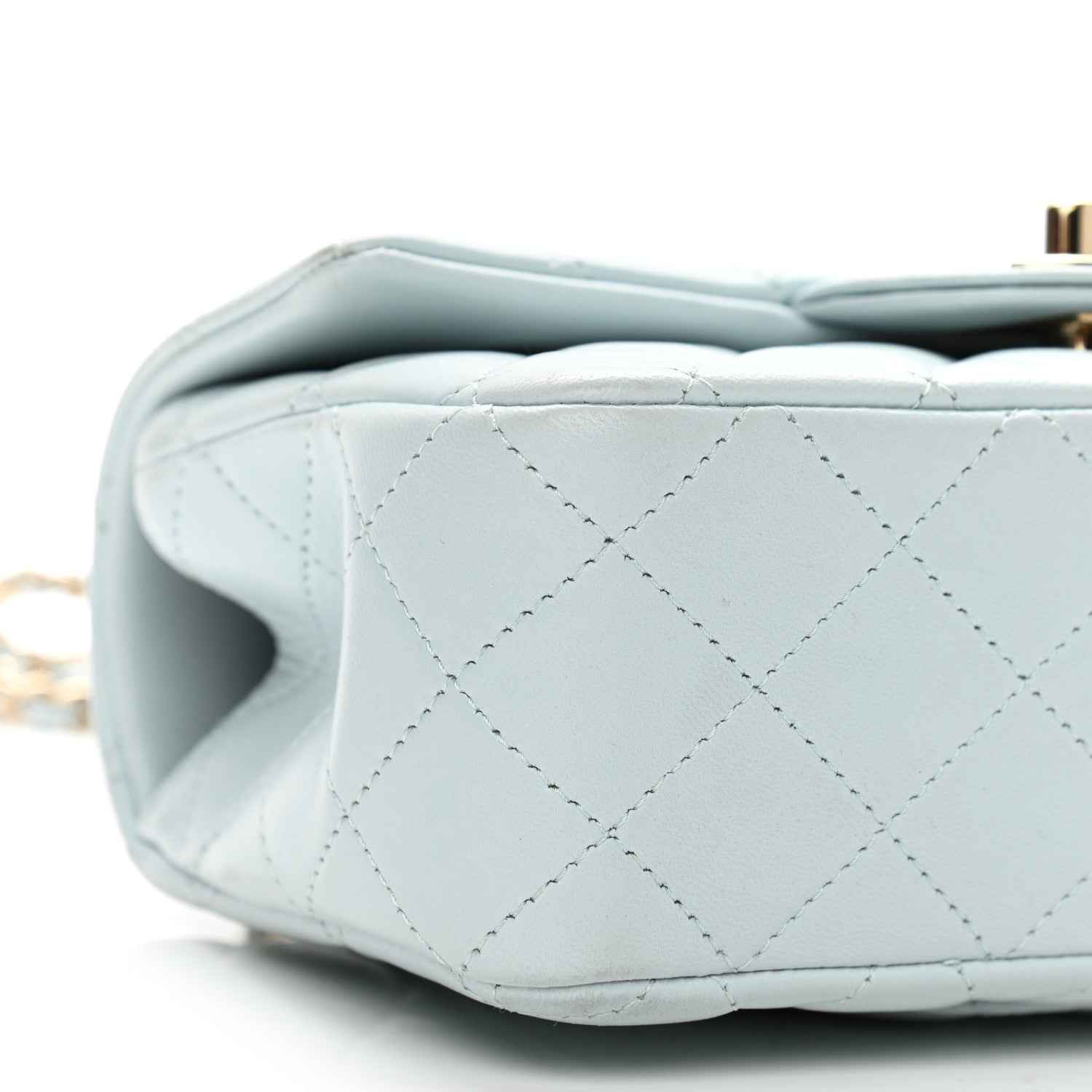 Chanel Lambskin Quilted Mini Top Handle Rectangular Flap Light Blue 9 of 12