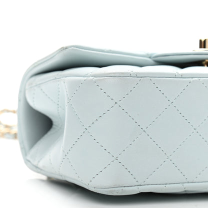 Chanel Lambskin Quilted Mini Top Handle Rectangular Flap Light Blue 9 of 12