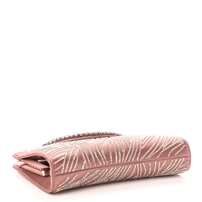 Jimmy Choo Satin Crystal Embellished Venus Clutch Blush Silver 4 of 9
