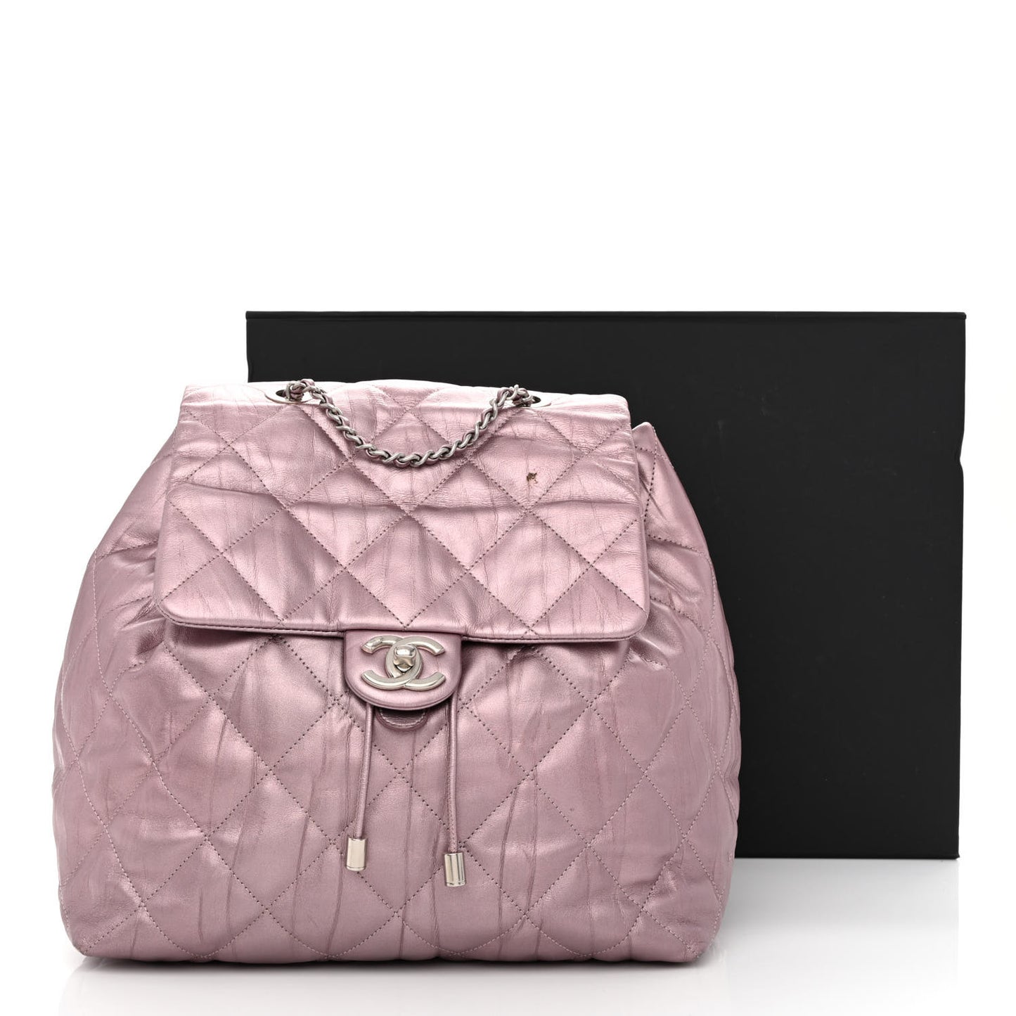 Iridescent Calfskin Quilted Ground Control Backpack Pink