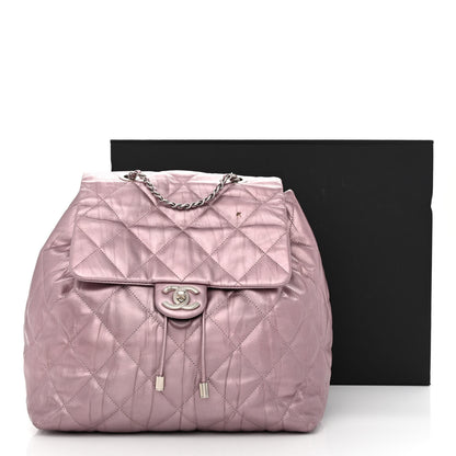 Chanel Iridescent Calfskin Quilted Ground Control Backpack Pink 12 of 12