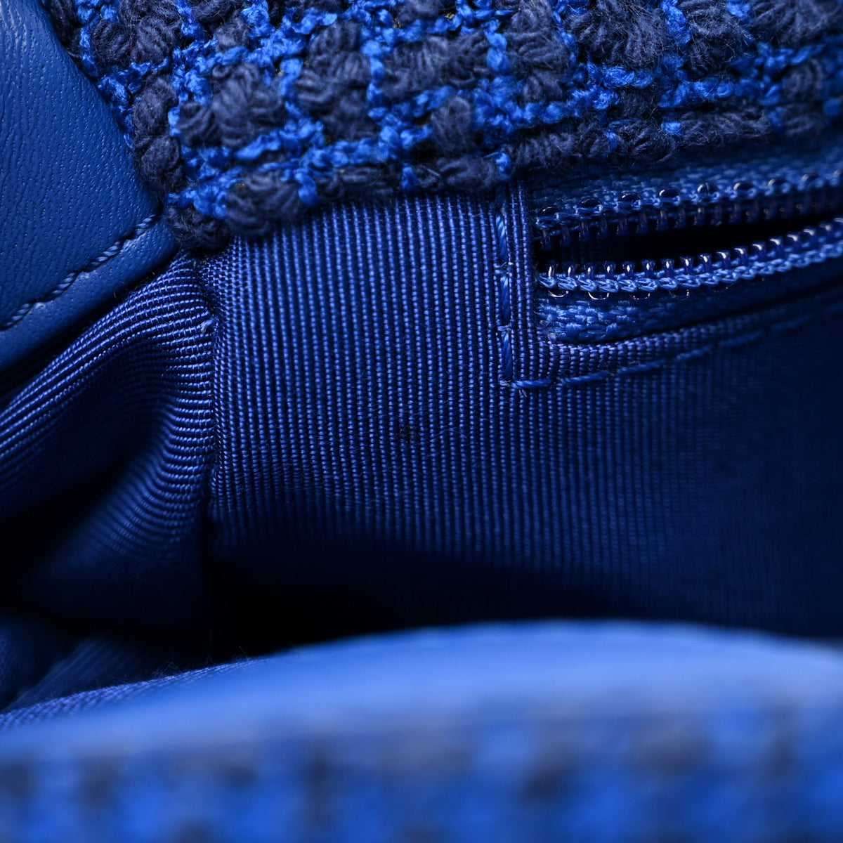 Chanel Tweed Quilted Large Chanel 19 Flap Blue 11 of 13