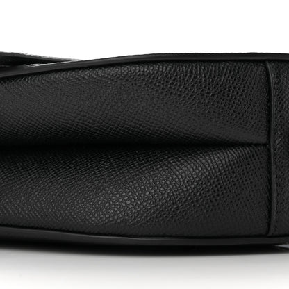 Christian Dior Grained Calfskin Saddle Bag With Strap Black 10 of 12